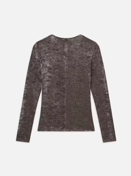 Frame Velvet Long Sleeve Top in Dusk