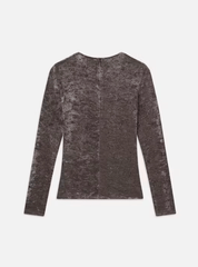 Frame Velvet Long Sleeve Top in Dusk