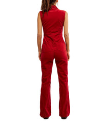 Free People Crvy Ring The Alarm Corduroy One Piece in Haute Red