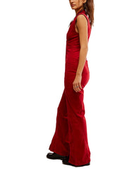 Free People Crvy Ring The Alarm Corduroy One Piece in Haute Red