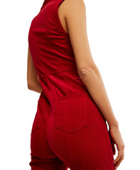 Free People Crvy Ring The Alarm Corduroy One Piece in Haute Red