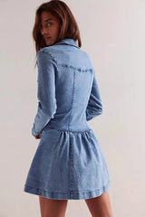 Free People Road House Mini Dress in On The Road Rinse
