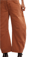 Free People We The Free Good Luck Mid-Rise Cord Barrel Jeans