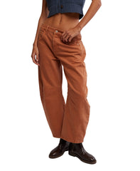 Free People We The Free Good Luck Mid-Rise Cord Barrel Jeans