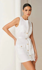 Generation Love Billie Cotton Sateen Dress in White