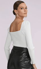 Generation Love Coralie Velvet Bow Top in White