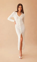 Generation Love Eleni Pointelle Knit Dress in White