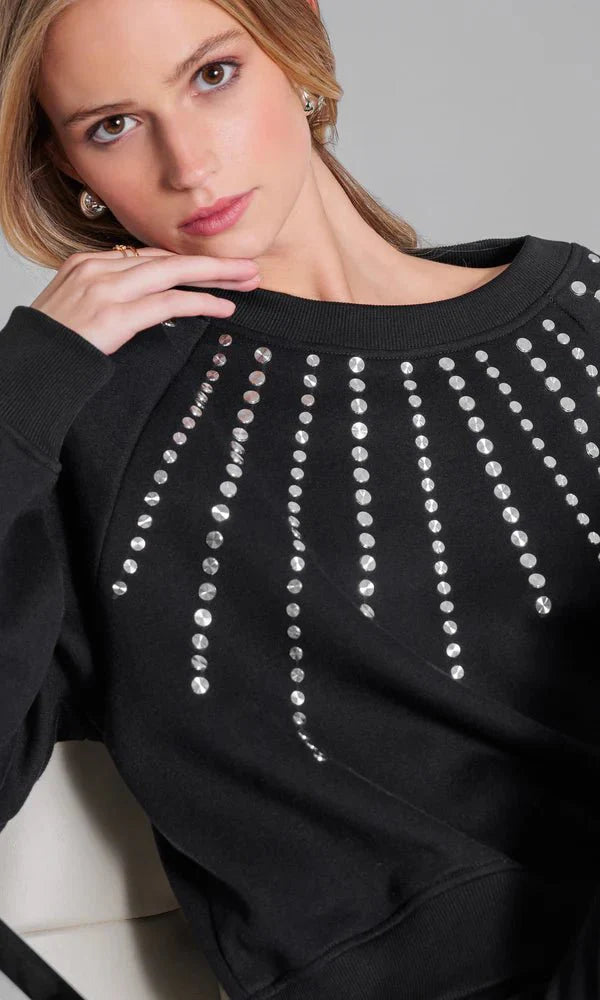 Generation Love Juno Studded Sweatshirt in Black