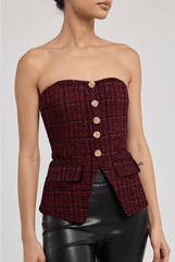 Generation Love Quinn Tweed Vestier in Malbec Multi