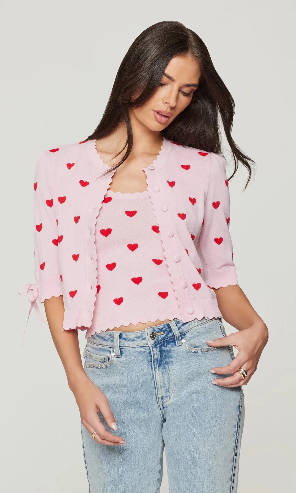 Generation Love Tess Hearts Intarsia Cardigan
