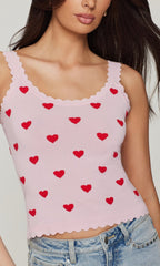 Generation Love Tess Hearts Intarsia Strap Tank