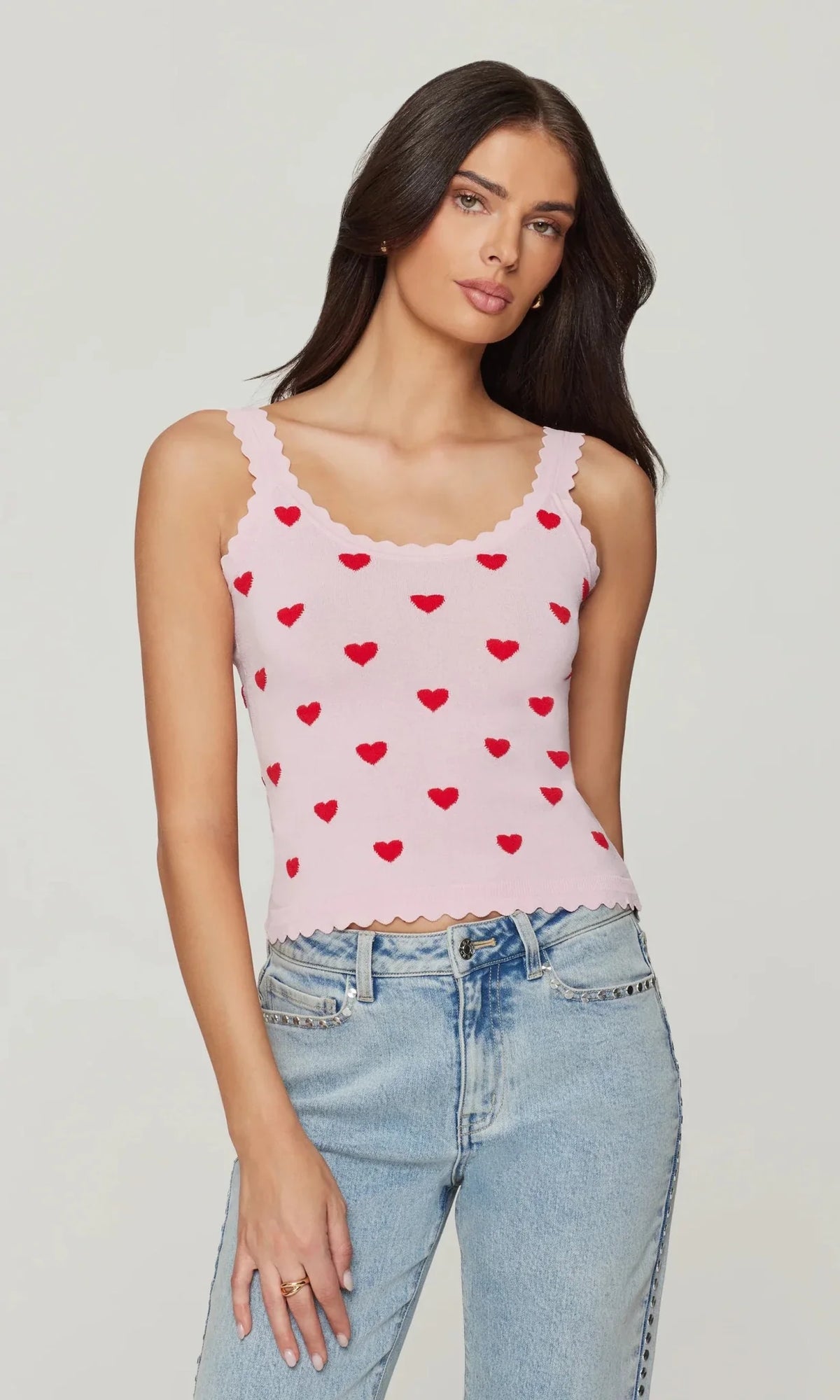 Generation Love Tess Hearts Intarsia Strap Tank