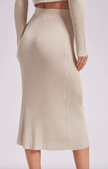 Generation Love Tiana Lurex Skirt in Champagne