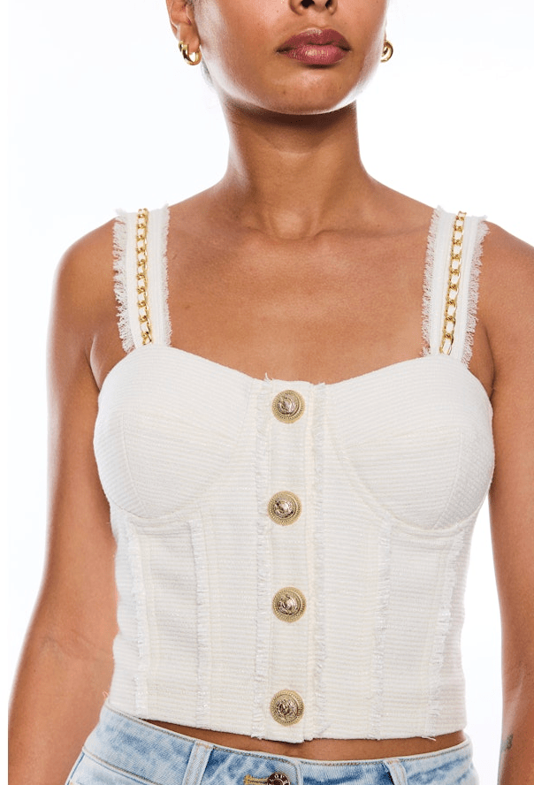 Generation Love Tiffany Tweed Bustier in Cream