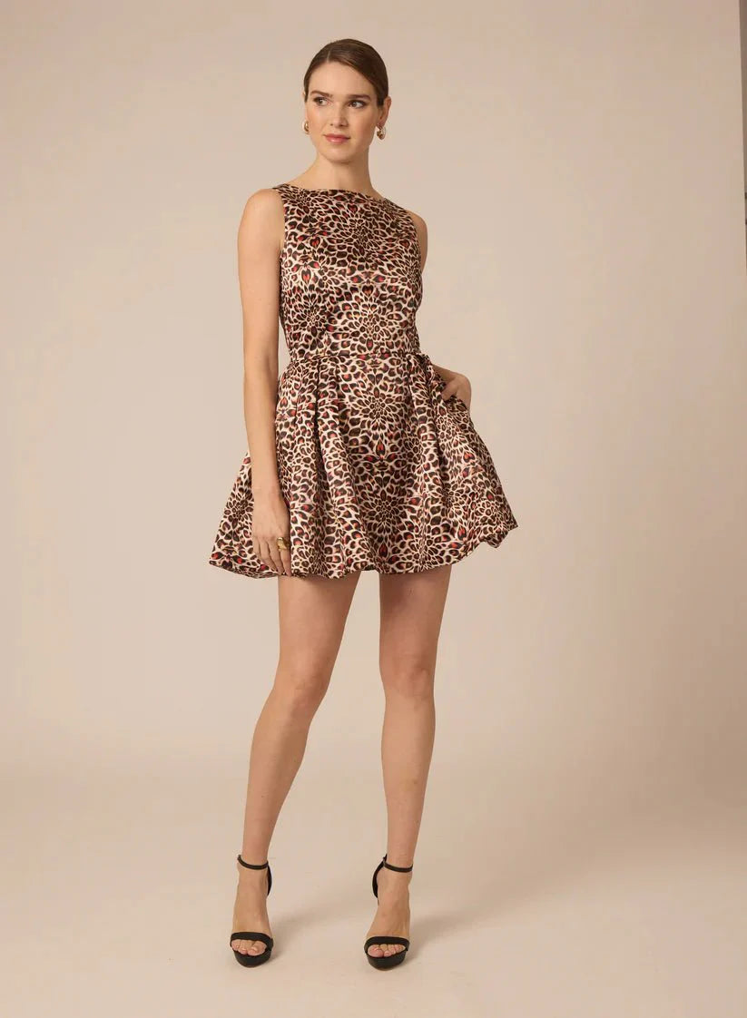 Gilner Farrar Adrianne Dress in Kaleidscope Leopard Print