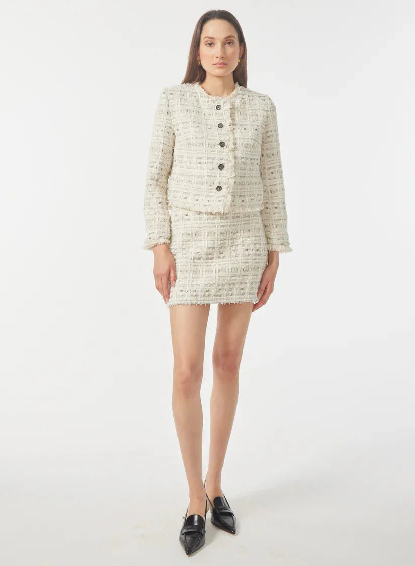 Gilner Farrar Amani Skirt in Cream Tweed