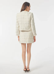 Gilner Farrar Amani Skirt in Cream Tweed