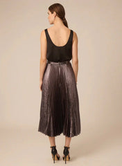 Gilner Farrar Braylen Skirt in Silver Metallic Pleating