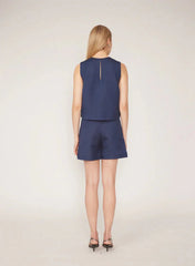 Gilner Farrar Kai Shorts in Blue Linen