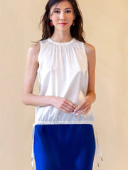 Go Silk Go Draw Me in Top in White