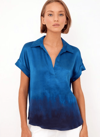 Go Silk Go Luxe Polo Placed in Tangled Up Blue