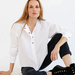 Go Silk Go Neckband of Brothers Shirt in White