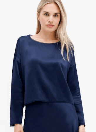 Go Silk Go On The Edge Top in Ink
