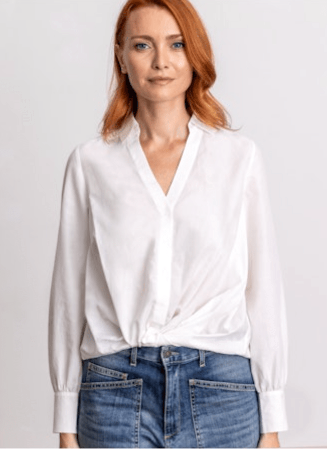 Go Silk Go Twist Shirt in White