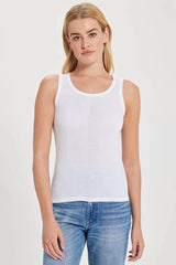 Goldie Tee Variegated Rib Tank in White