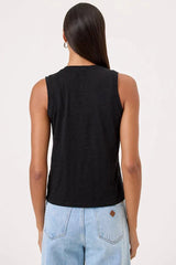 Goldie Tees Ava Henley Tank in Black