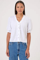 Goldie Tees Evelyn Blouse in White