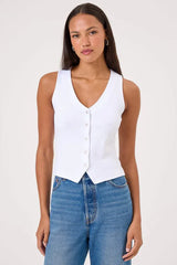 Goldie Tees Simone Vest in White