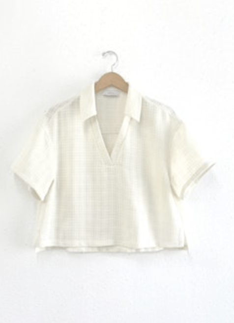 Greylin Chelly Textured Pullover Boxy Polo Shirt