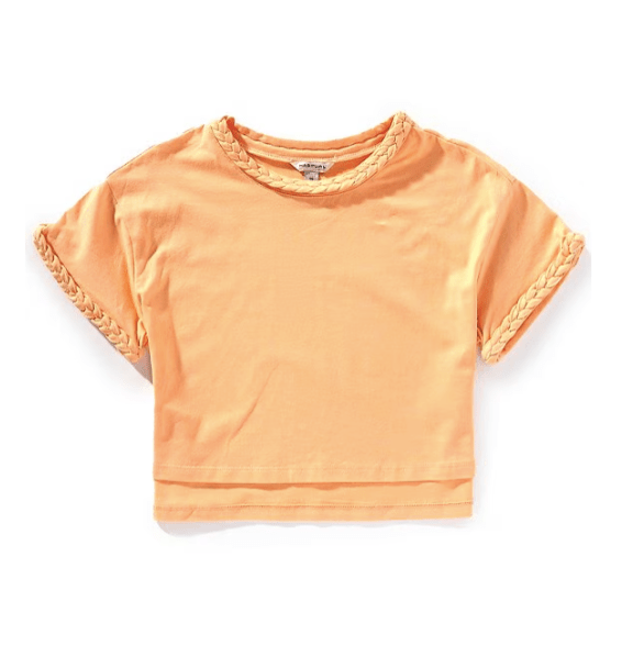 Habitual Girl Braided Tee in Peach
