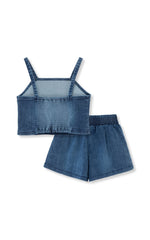 Habitual Girl Denim Short Set in Indigo