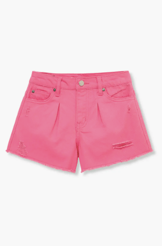 Habitual Girl Frayed Hem Short in Dark Pink