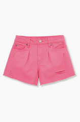 Habitual Girl Frayed Hem Short in Dark Pink