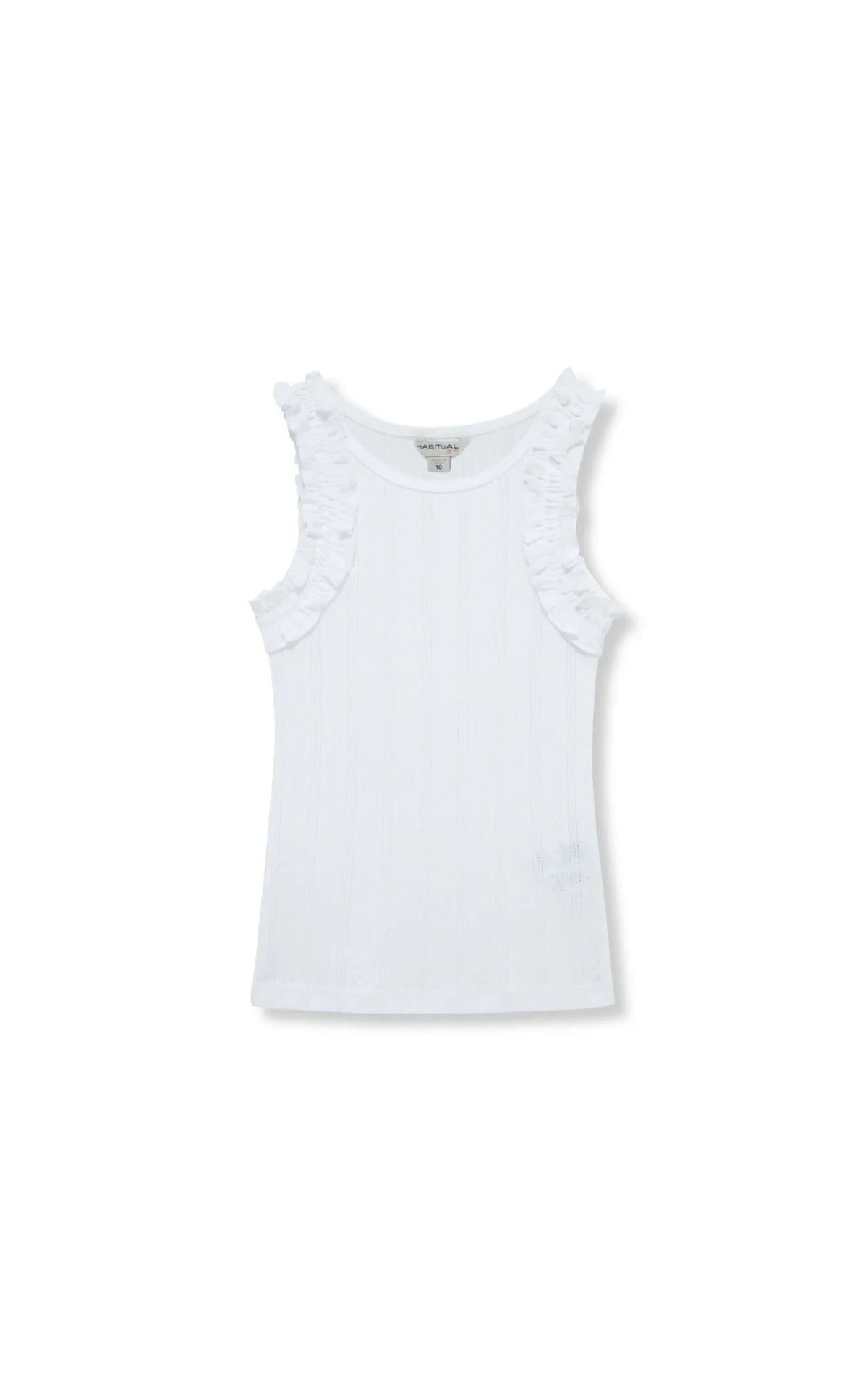 Habitual Girl Ruched Sleeve Tank Top in White