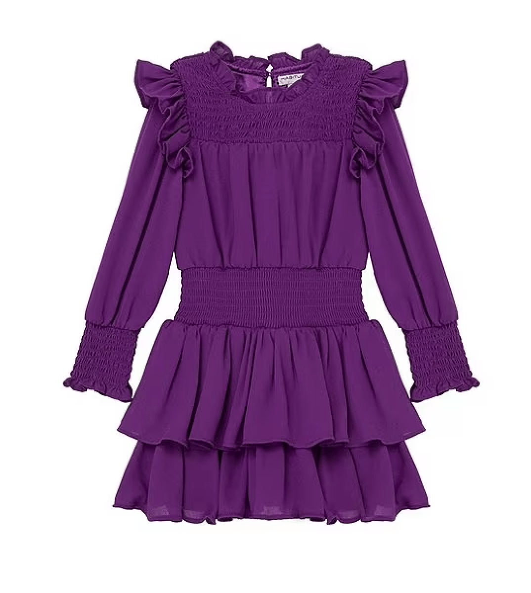 Habitual Girl Smocked Waist Dress in Purple