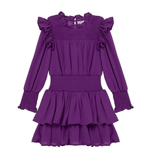 Habitual Girl Smocked Waist Dress in Purple
