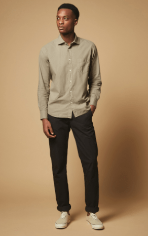 Hartford Classic Paul Long Sleeve Shirt in Olive