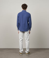 Hartford Denim Blue Twill Paul Shirt