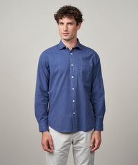 Hartford Denim Blue Twill Paul Shirt