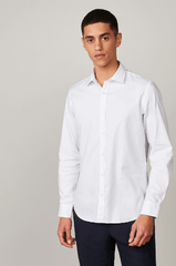 Hartford Slim -Fit Cotton "Pique" Sammy Shirt in White