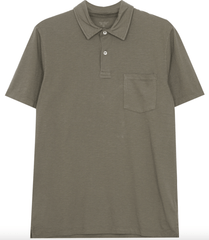 Hartford Slub Jersey Polo in Olive