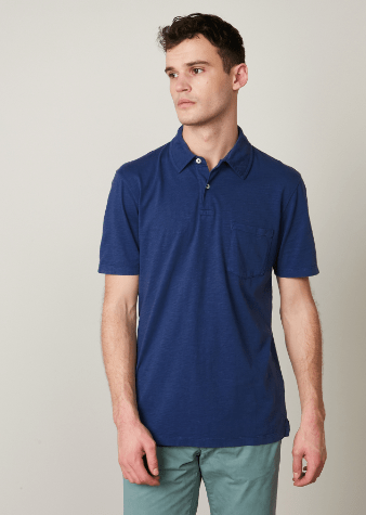 Hartford Slub Jersey Polo in Worker Blue