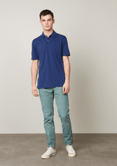 Hartford Slub Jersey Polo in Worker Blue