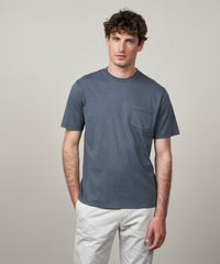 Hartford Storm Pocket Crew T-shirt in Charcoal