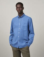 Hartford Tencel and Cotton Pitt shirt in Nautic Blue