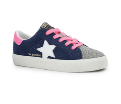 Havana Vintage Kid Vail Low Top Sparkle Sneaker in Navy Matte